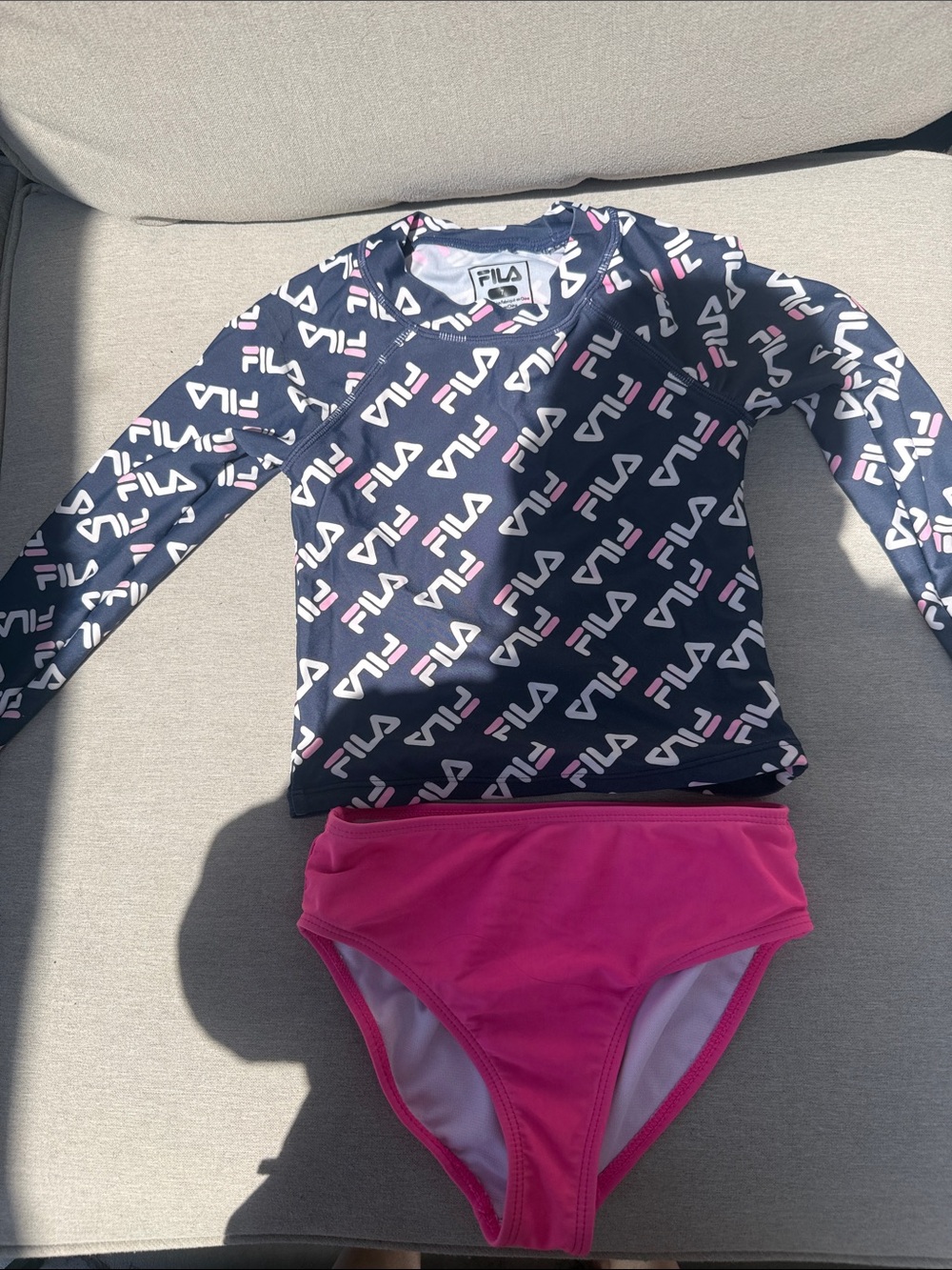 FILA Girls 2 Piece Swimsuit Set Size 7 Bikini Bottom